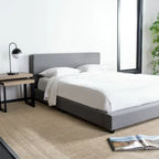 SAFAVIEH Thereze Linen Upholstered Platform Bed