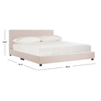 SAFAVIEH Thereze Linen Upholstered Platform Bed