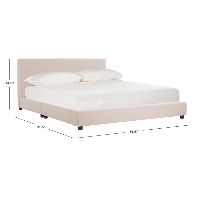 SAFAVIEH Thereze Linen Upholstered Platform Bed