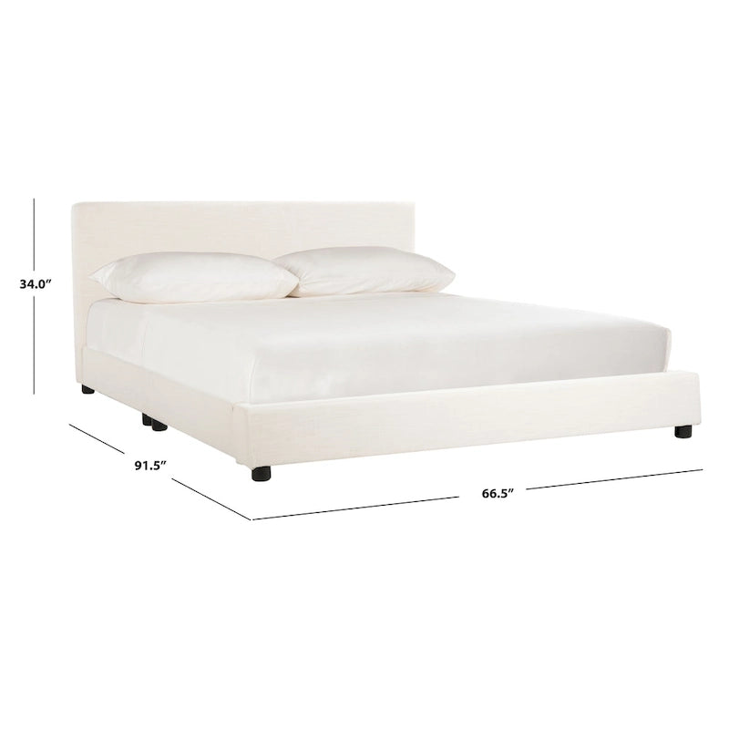 SAFAVIEH Thereze Linen Upholstered Platform Bed