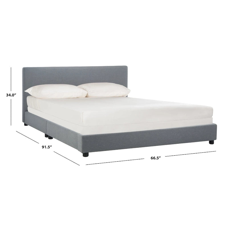 SAFAVIEH Thereze Linen Upholstered Platform Bed