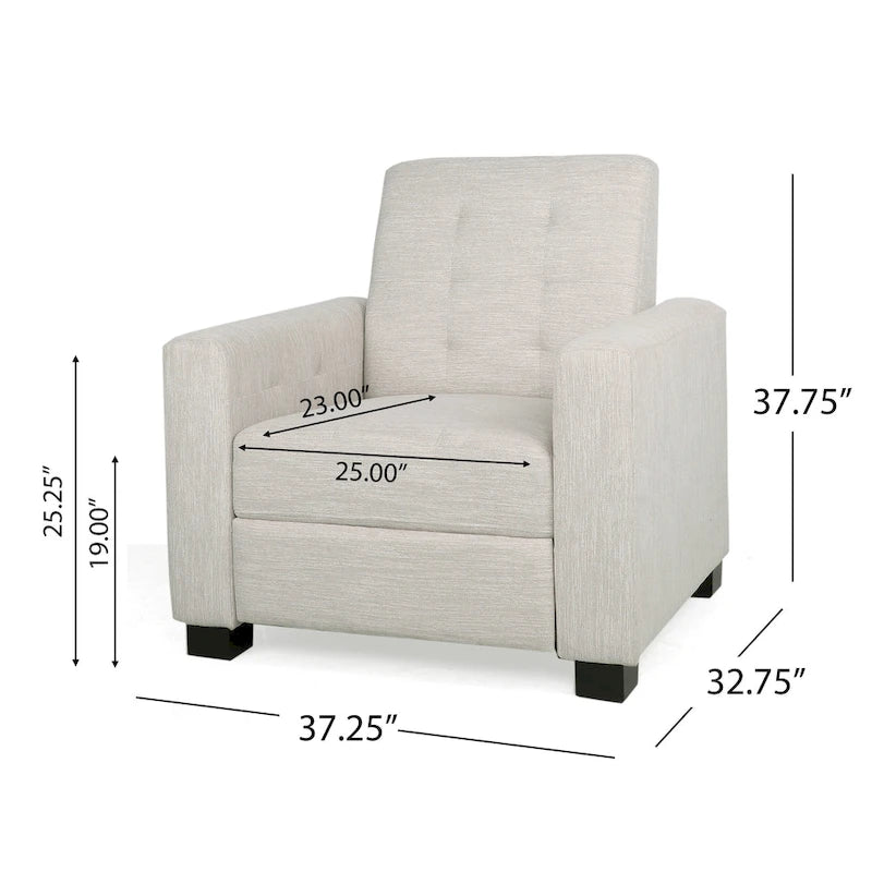 Craigue Upholstered Pushback Recliner by Christopher Knight Home
