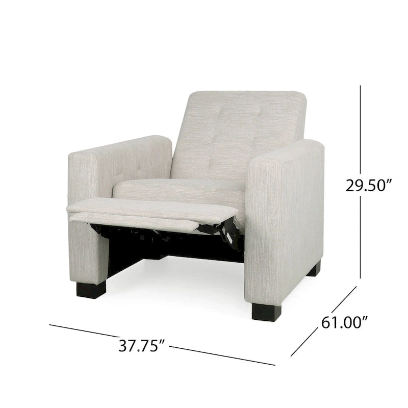 Craigue Upholstered Pushback Recliner by Christopher Knight Home
