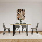 Set of 4 Modern Accent Dining Chairs with Linen Fabric Upholstery and Sturdy Metal Legs - N/A