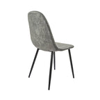 Set of 4 Modern Accent Dining Chairs with Linen Fabric Upholstery and Sturdy Metal Legs - N/A