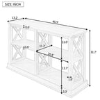 3-tier Narrow Console Table with X detailing
