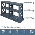 3-tier Narrow Console Table with X detailing