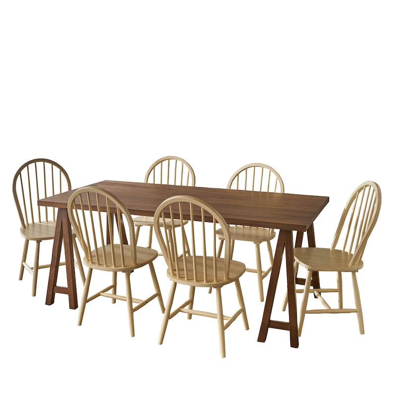 Ansley Farmhouse Cottage 7-piece Wood Dining Set by Christopher Knight Home