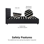 Avenue Greene Stefanie Black Faux Leather Upholstered Bed