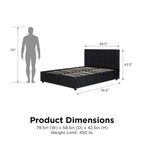 Avenue Greene Stefanie Black Faux Leather Upholstered Bed