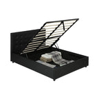 Avenue Greene Stefanie Black Faux Leather Upholstered Bed