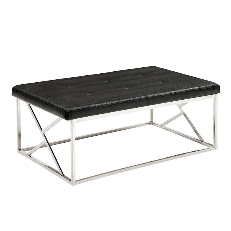 Nara Modern Faux Leather Tufted Accent Bench by Furniture of America