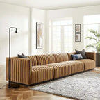 Conjure Channel Tufted Performance Velvet 4-Piece Sofa