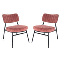 LeisureMod Set of 2 Marilane Velvet Accent Chairs with Velvet Upholstery & Sturdy Metal Frame for Home Office Lounge Living Room