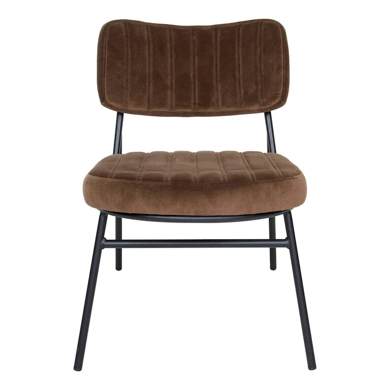 LeisureMod Set of 2 Marilane Velvet Accent Chairs with Velvet Upholstery & Sturdy Metal Frame for Home Office Lounge Living Room