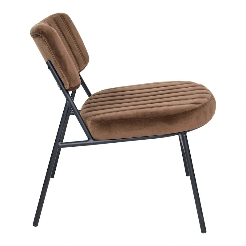 LeisureMod Set of 2 Marilane Velvet Accent Chairs with Velvet Upholstery & Sturdy Metal Frame for Home Office Lounge Living Room
