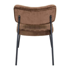 LeisureMod Set of 2 Marilane Velvet Accent Chairs with Velvet Upholstery & Sturdy Metal Frame for Home Office Lounge Living Room