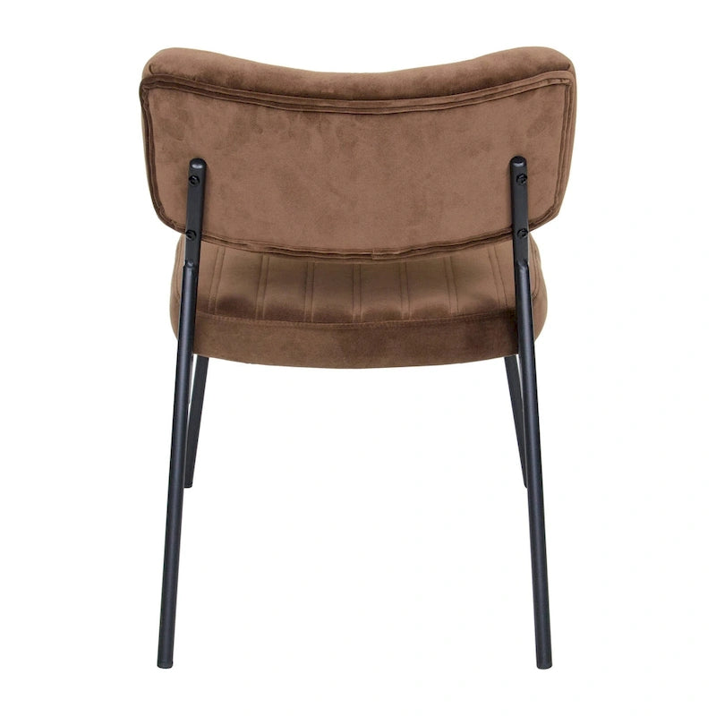 LeisureMod Set of 2 Marilane Velvet Accent Chairs with Velvet Upholstery & Sturdy Metal Frame for Home Office Lounge Living Room