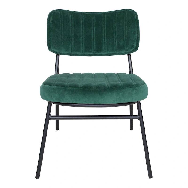 LeisureMod Set of 2 Marilane Velvet Accent Chairs with Velvet Upholstery & Sturdy Metal Frame for Home Office Lounge Living Room