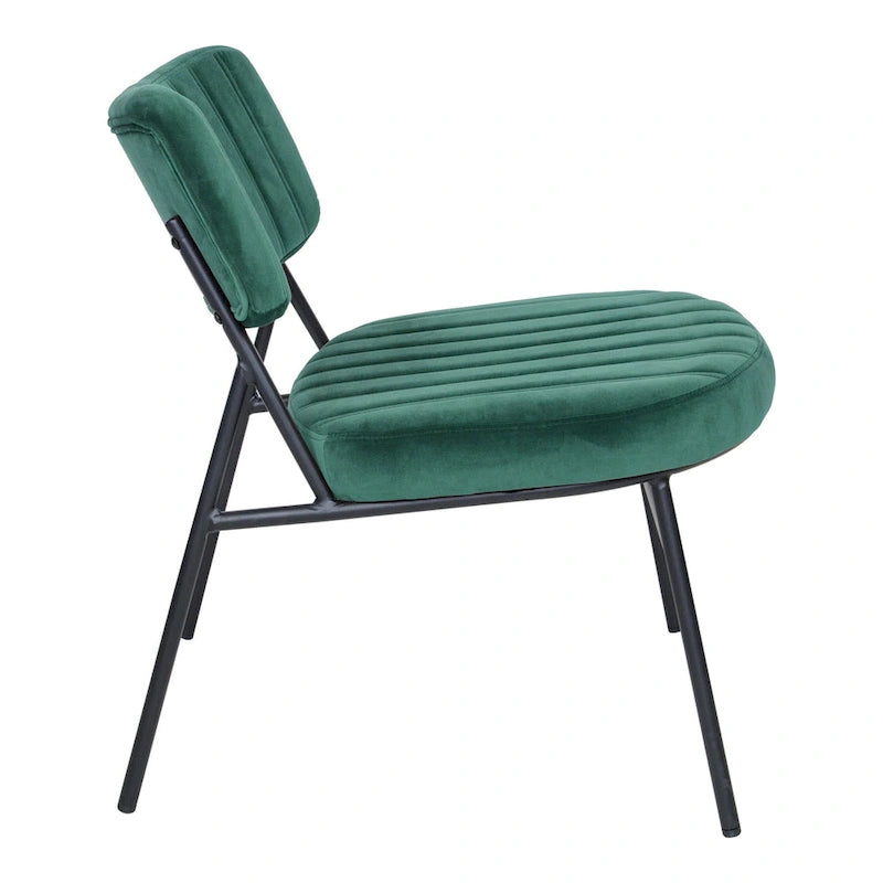 LeisureMod Set of 2 Marilane Velvet Accent Chairs with Velvet Upholstery & Sturdy Metal Frame for Home Office Lounge Living Room