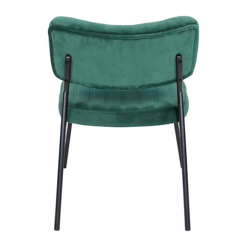 LeisureMod Set of 2 Marilane Velvet Accent Chairs with Velvet Upholstery & Sturdy Metal Frame for Home Office Lounge Living Room