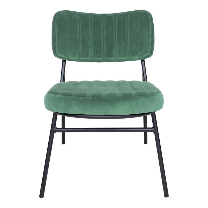 LeisureMod Set of 2 Marilane Velvet Accent Chairs with Velvet Upholstery & Sturdy Metal Frame for Home Office Lounge Living Room