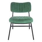 LeisureMod Set of 2 Marilane Velvet Accent Chairs with Velvet Upholstery & Sturdy Metal Frame for Home Office Lounge Living Room
