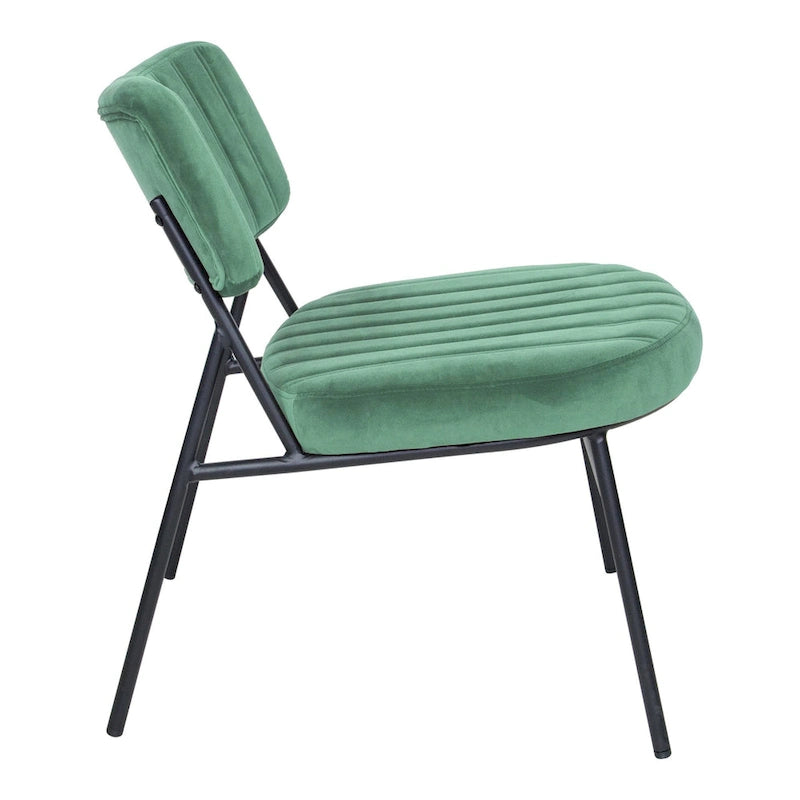 LeisureMod Set of 2 Marilane Velvet Accent Chairs with Velvet Upholstery & Sturdy Metal Frame for Home Office Lounge Living Room