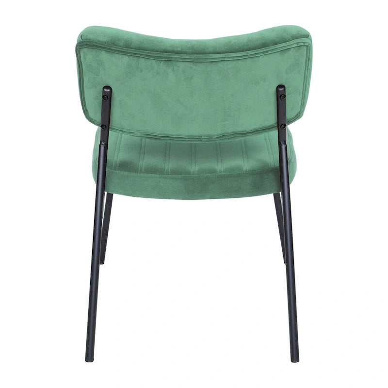LeisureMod Set of 2 Marilane Velvet Accent Chairs with Velvet Upholstery & Sturdy Metal Frame for Home Office Lounge Living Room