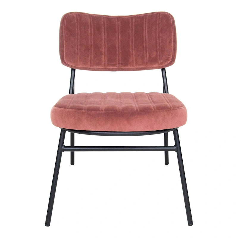 LeisureMod Set of 2 Marilane Velvet Accent Chairs with Velvet Upholstery & Sturdy Metal Frame for Home Office Lounge Living Room