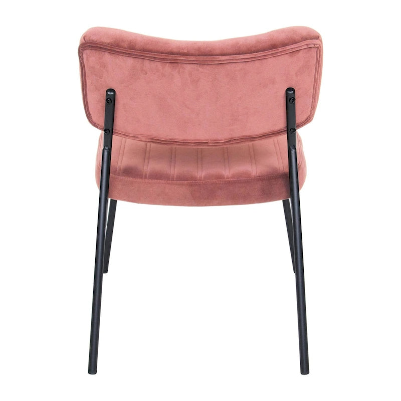 LeisureMod Set of 2 Marilane Velvet Accent Chairs with Velvet Upholstery & Sturdy Metal Frame for Home Office Lounge Living Room