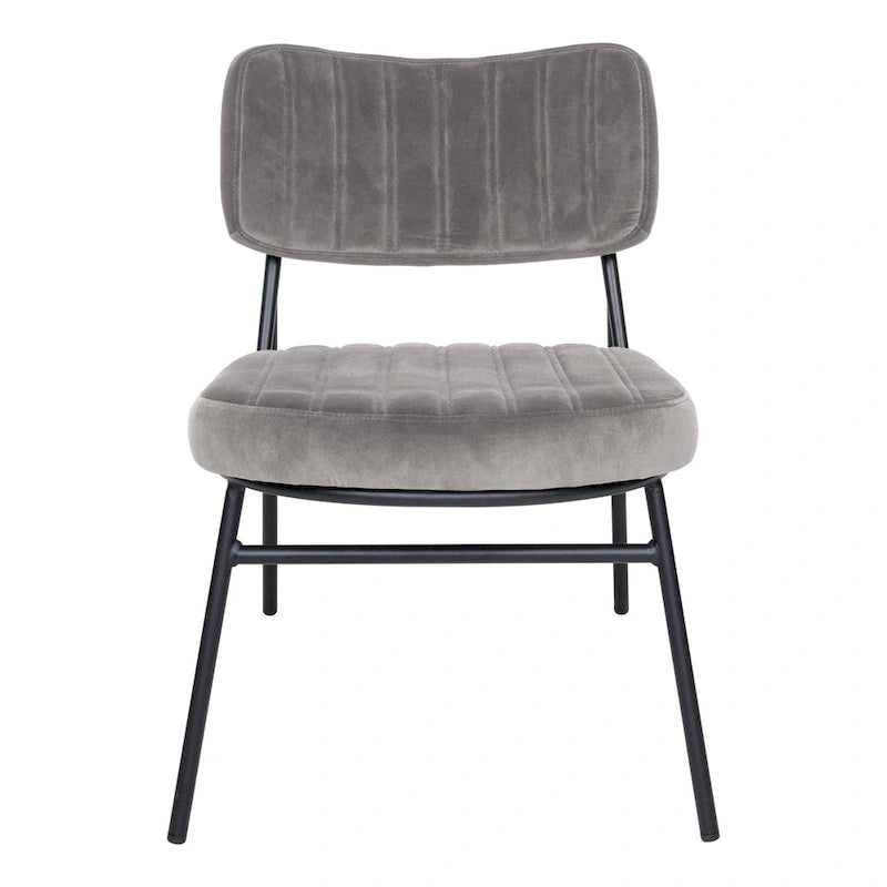 LeisureMod Set of 2 Marilane Velvet Accent Chairs with Velvet Upholstery & Sturdy Metal Frame for Home Office Lounge Living Room