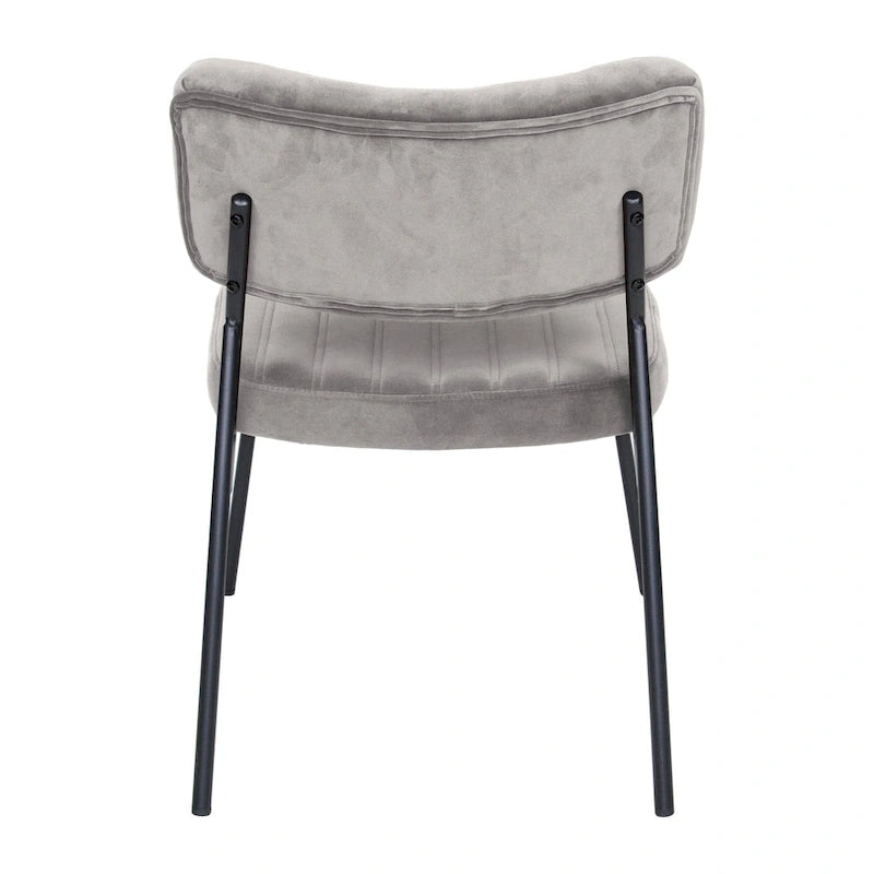 LeisureMod Set of 2 Marilane Velvet Accent Chairs with Velvet Upholstery & Sturdy Metal Frame for Home Office Lounge Living Room
