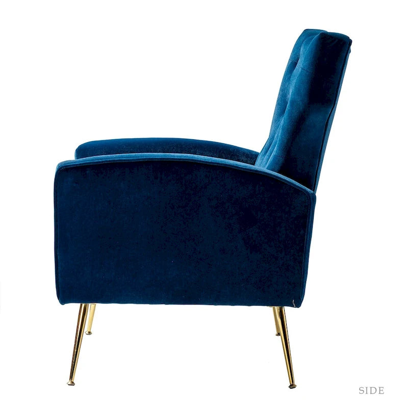 Danita Contemporary Velvet Wingback Tufted Chair With Gold Flared Metal Legs Set Of 2 by HULALA HOME