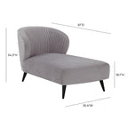 Maliah Pleated Velvet Upholstered Chaise