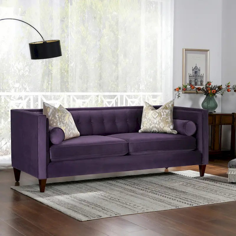 Jack 84 Modern Upholstered Tufted Tuxedo Sofa