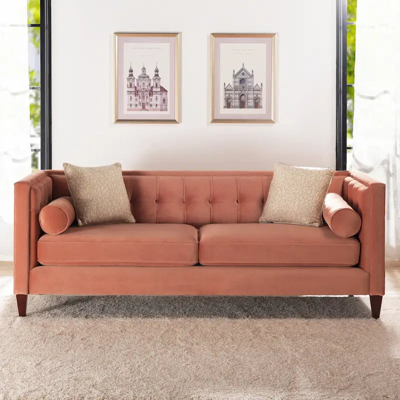 Jack 84 Modern Upholstered Tufted Tuxedo Sofa