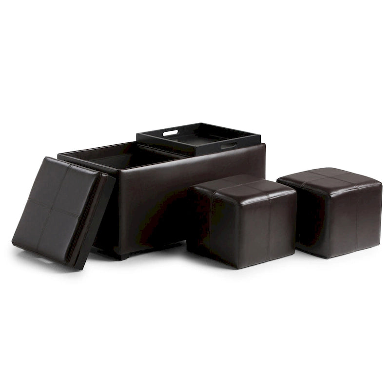 WYNDENHALL Franklin Upholstered 3-piece Ottoman Set