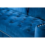 Modern Tufted Fabric Upholstered Sofa with Ottoman