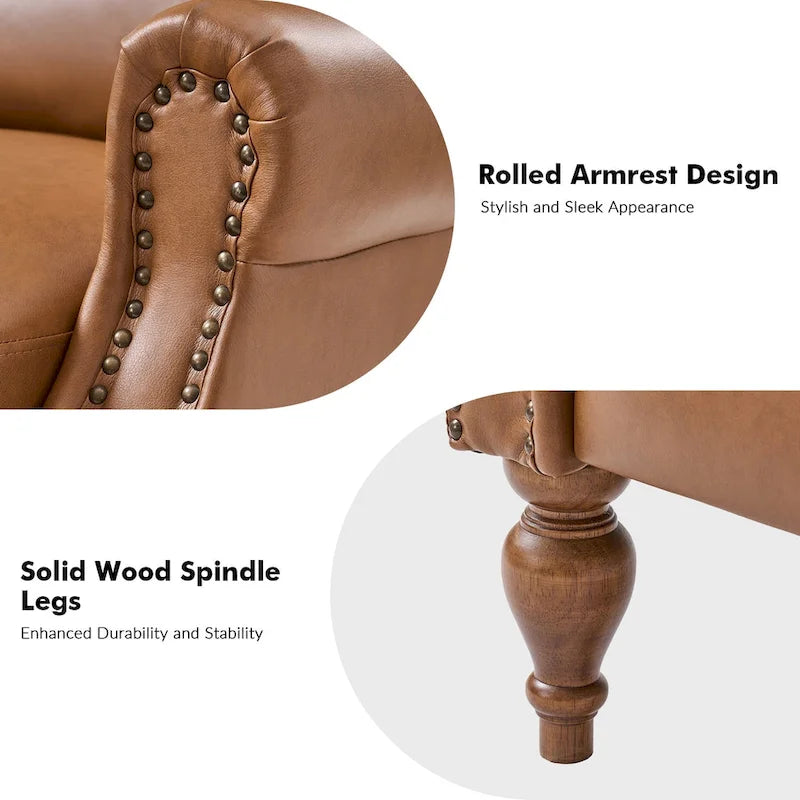 Terri Traditional Vegan Leather Manual Push Back Recliner Set of 2 by HULALA HOME