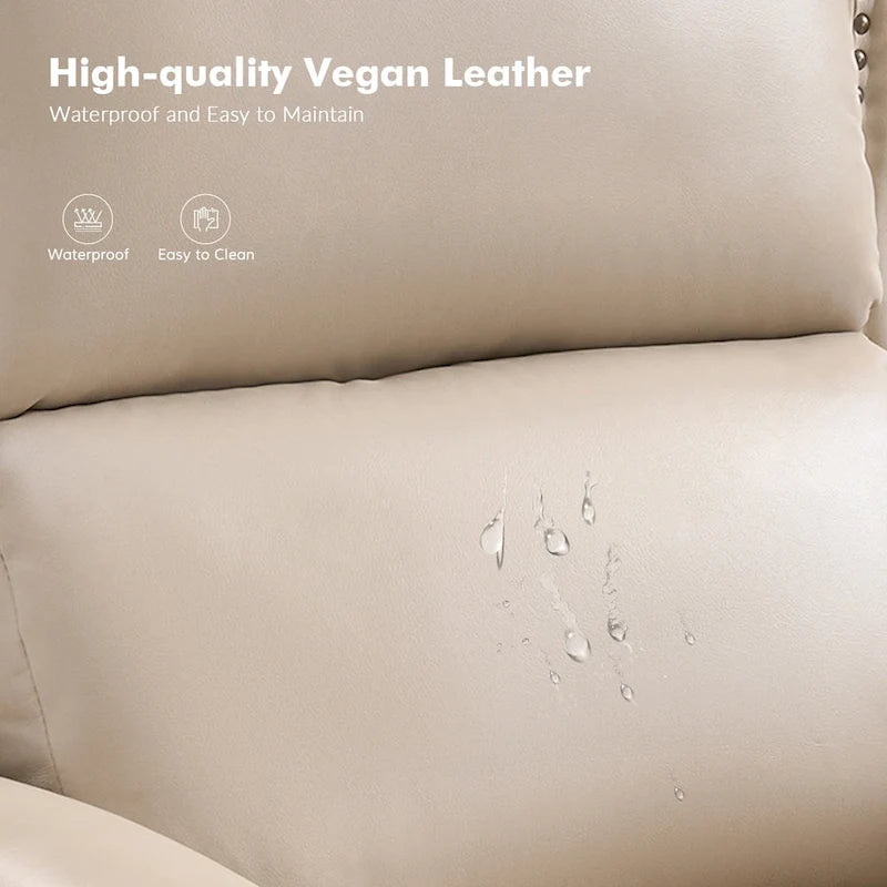 Terri Traditional Vegan Leather Manual Push Back Recliner Set of 2 by HULALA HOME