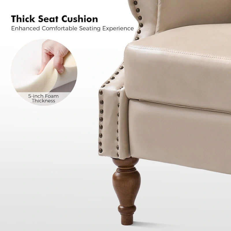 Terri Traditional Vegan Leather Manual Push Back Recliner Set of 2 by HULALA HOME
