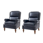 Terri Traditional Vegan Leather Manual Push Back Recliner Set of 2 by HULALA HOME
