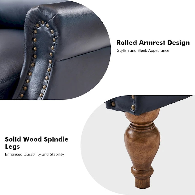 Terri Traditional Vegan Leather Manual Push Back Recliner Set of 2 by HULALA HOME