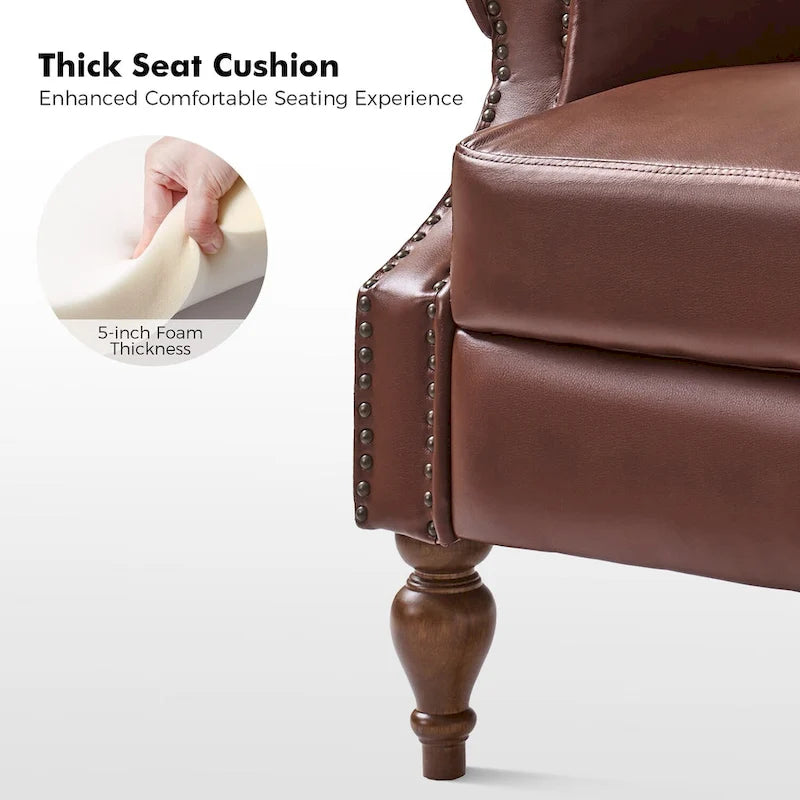 Terri Traditional Vegan Leather Manual Push Back Recliner Set of 2 by HULALA HOME
