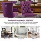 Velvet Dining Chairs Set of 2, Tufted Dining Room Chairs with Button Back, Nailhead Trim, Upholstered Kitchen Side Chairs