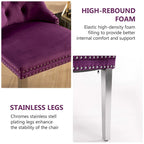 Velvet Dining Chairs Set of 2, Tufted Dining Room Chairs with Button Back, Nailhead Trim, Upholstered Kitchen Side Chairs