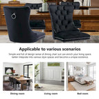 Velvet Dining Chairs Set of 2, Tufted Dining Room Chairs with Button Back, Nailhead Trim, Upholstered Kitchen Side Chairs