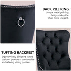 Velvet Dining Chairs Set of 2, Tufted Dining Room Chairs with Button Back, Nailhead Trim, Upholstered Kitchen Side Chairs