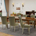 Velvet Dining Chairs Set of 2, Tufted Dining Room Chairs with Button Back, Nailhead Trim, Upholstered Kitchen Side Chairs